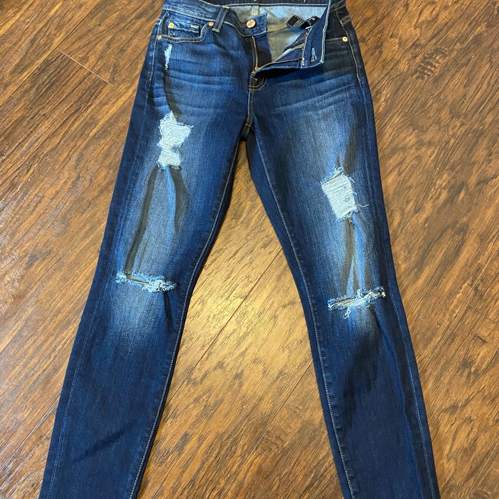 Distreesed 7 For All ManKind Ankle Skinny Jeans